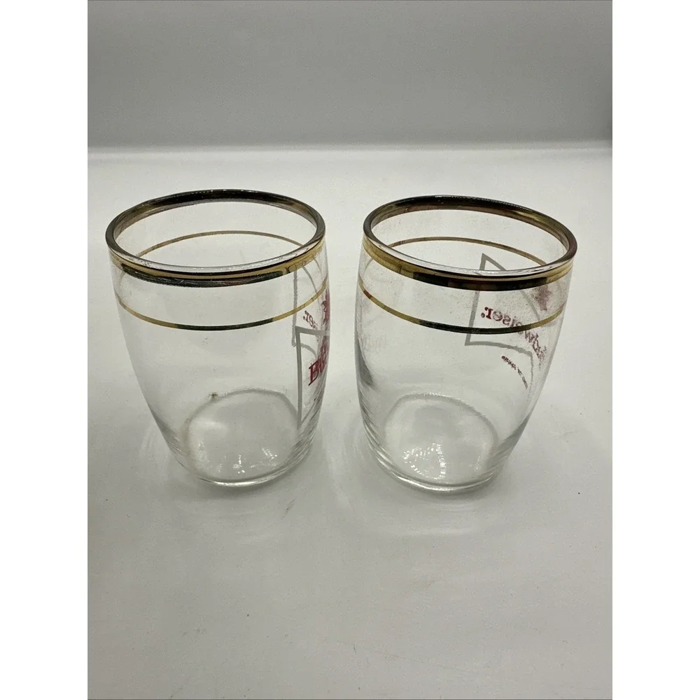 Budweiser Anheuser-Busch Gold Trim Glasses – 3
